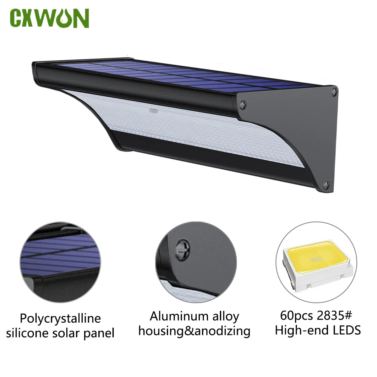 Outdoor Power Outlet Weatherproof - 60/48Led في الهواء الطلق الشمسية الجدار