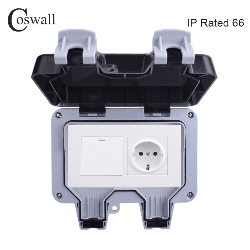 Outdoor Power Outlet Weatherproof - Coswall IP66 مانعة للماء في الهواء