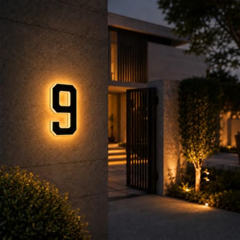 Outdoor Power House - مصباح رقم المنزل يعمل بالطاقة الشمسية