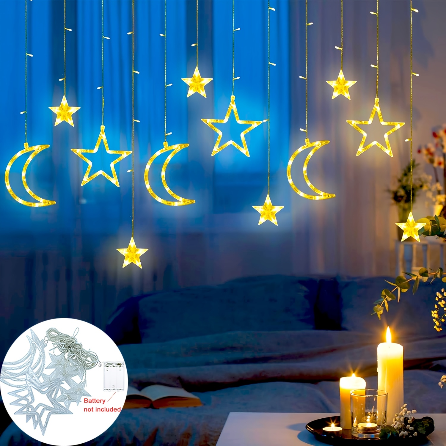 Outdoor Power For Xmas Lights - 3.5 متر نجمة القمر LED الستار