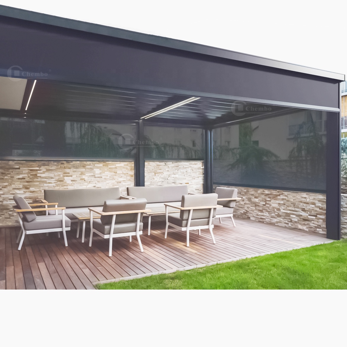 Outdoor Power Roller Shades - التحكم الذكي مقاوم للماء الستائر في