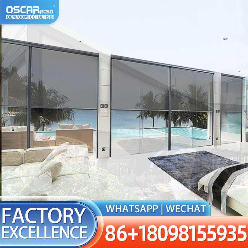 Outdoor Power Roller Shades - ستائر عمودية كهربائية مقاومة للرياح من