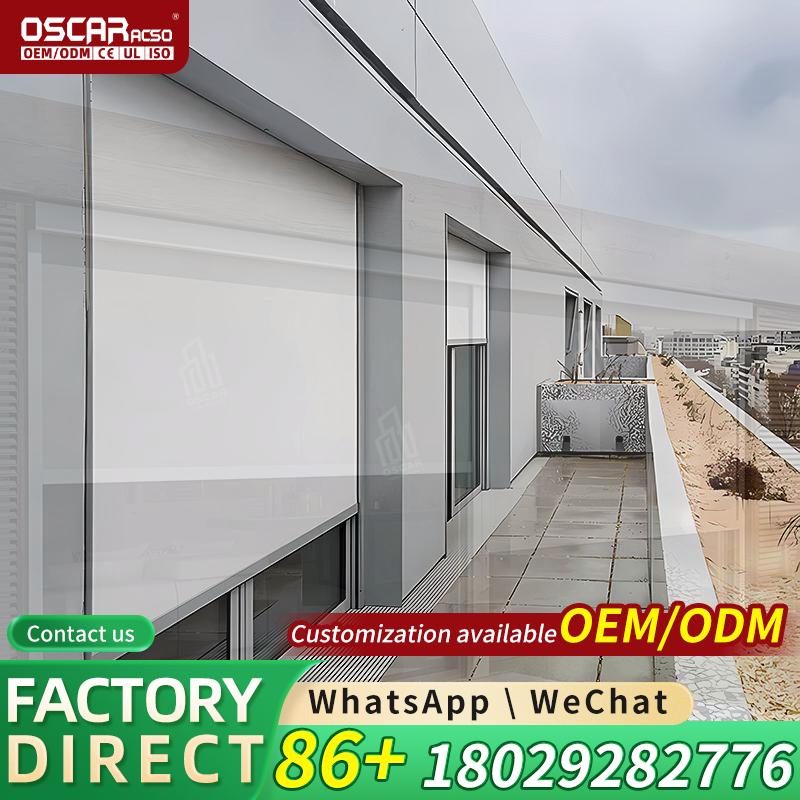 Outdoor Power Roller Shades - طقم تغطية الشرفة الخارجية المخصص باللون