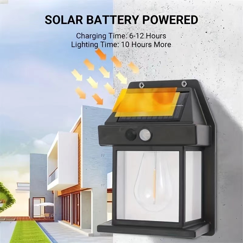 Outdoor Power House - مصباح جداري LED خارجي يعمل بالطاقة