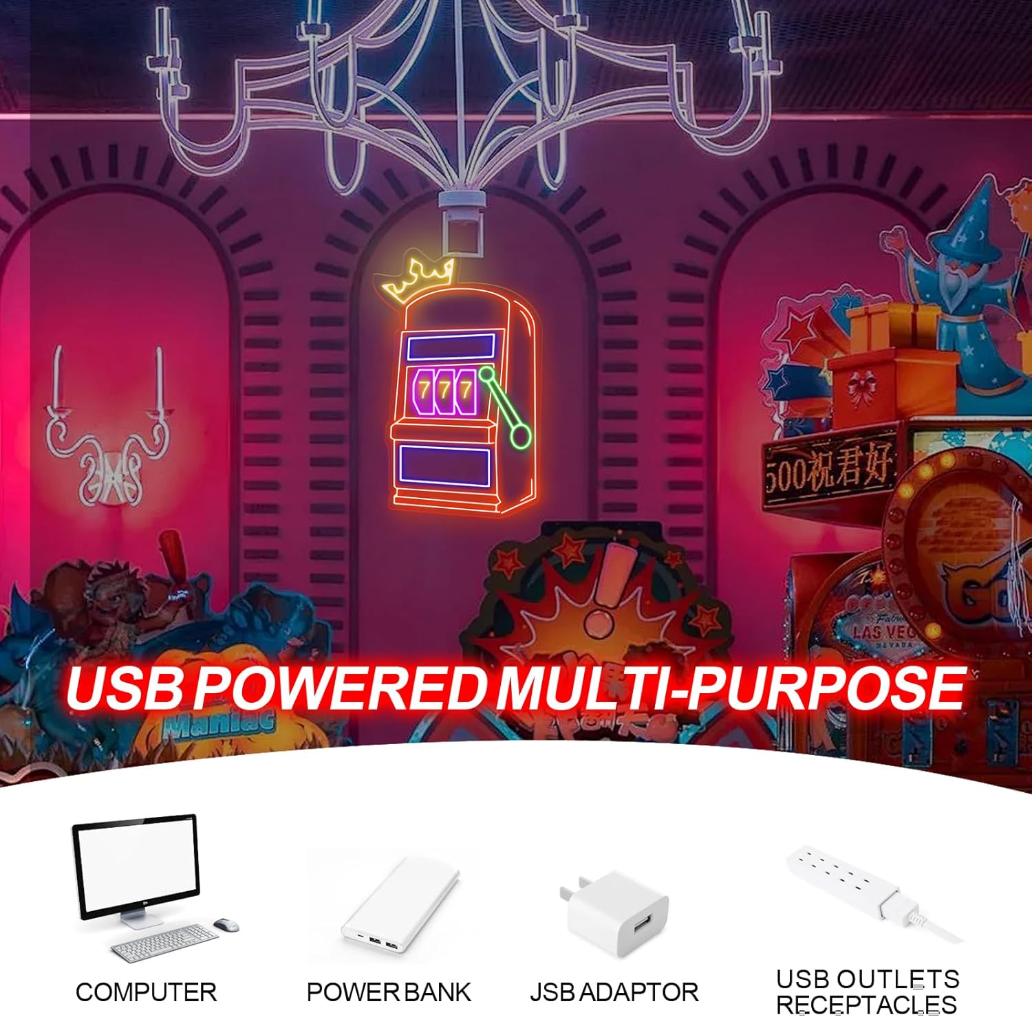 لافتة نيون على شكل ماكينة قمار - مراجعة Outdoor Power Garage وسعره
