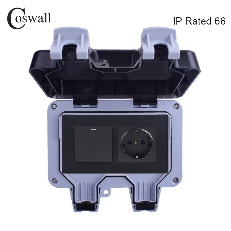 Coswall IP66 مانعة للماء في ال - مراجعة Outdoor Power Outlet Weatherproof وسعره