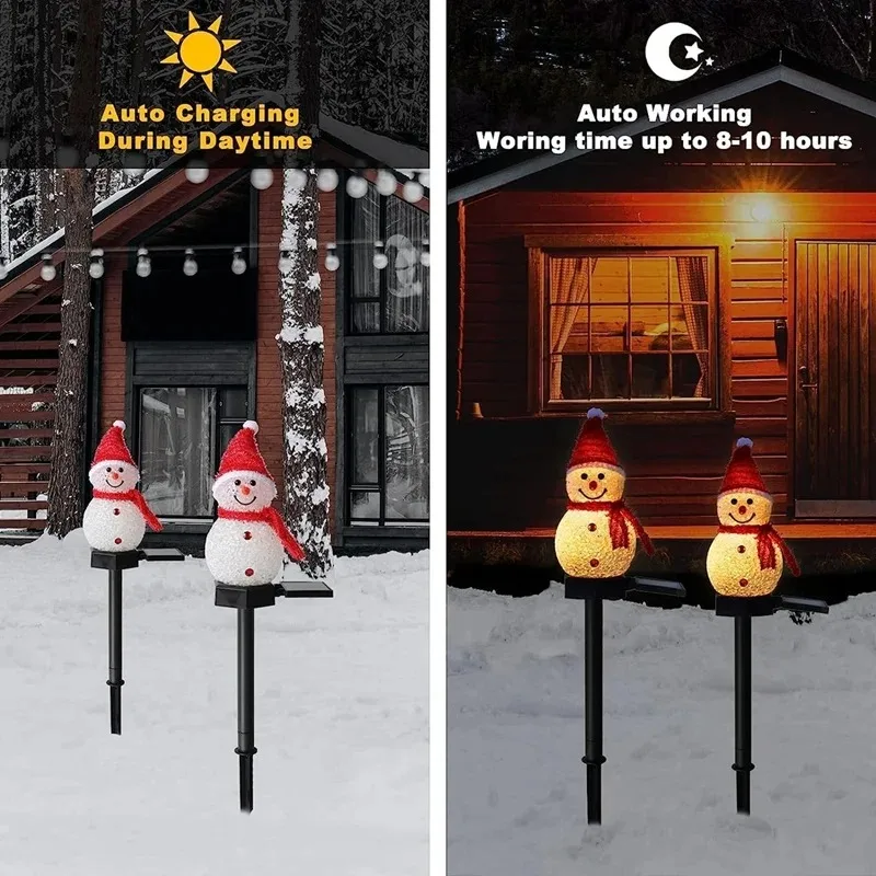 2 LED ثلج الشمسية مصباح حديقة  - مراجعة Outdoor Power For Xmas Lights وسعره