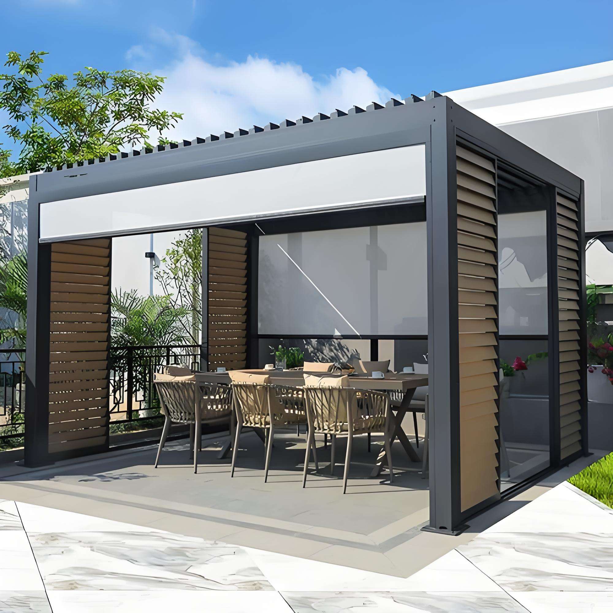 بيرجولا ألومنيوم تعمل بالطاقة  - مراجعة Outdoor Power For Gazebo وسعره