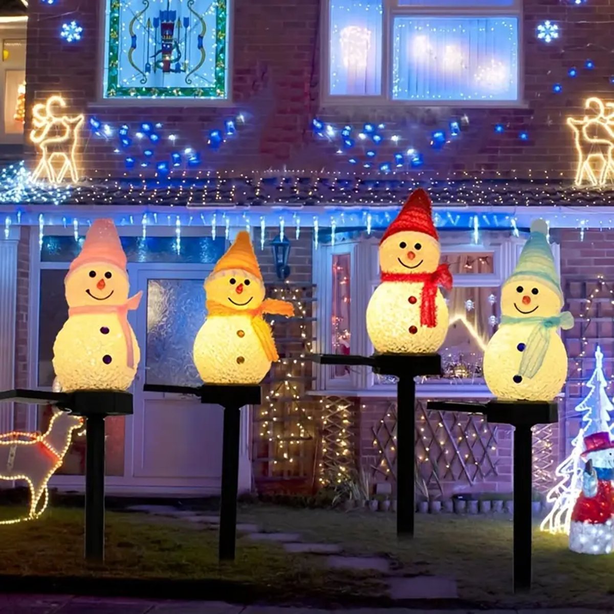 LED ثلج الشمسية مصباح حديقة في - مراجعة Outdoor Power For Xmas Lights وسعره