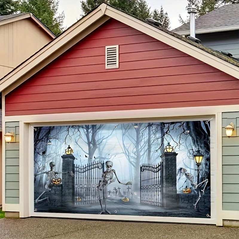 لافتة باب المرآب لعيد الهالوين - مراجعة Outdoor Power Garage وسعره