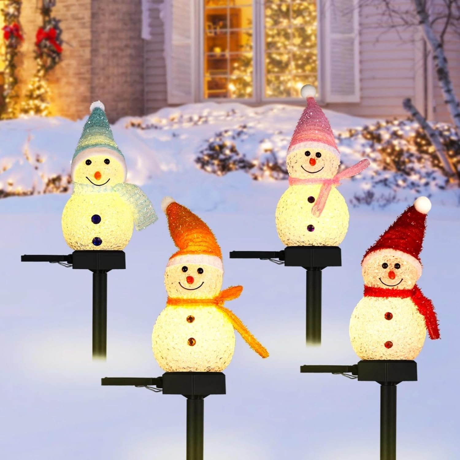 LED ثلج الشمسية مصباح حديقة في - مراجعة Outdoor Power For Xmas Lights وسعره