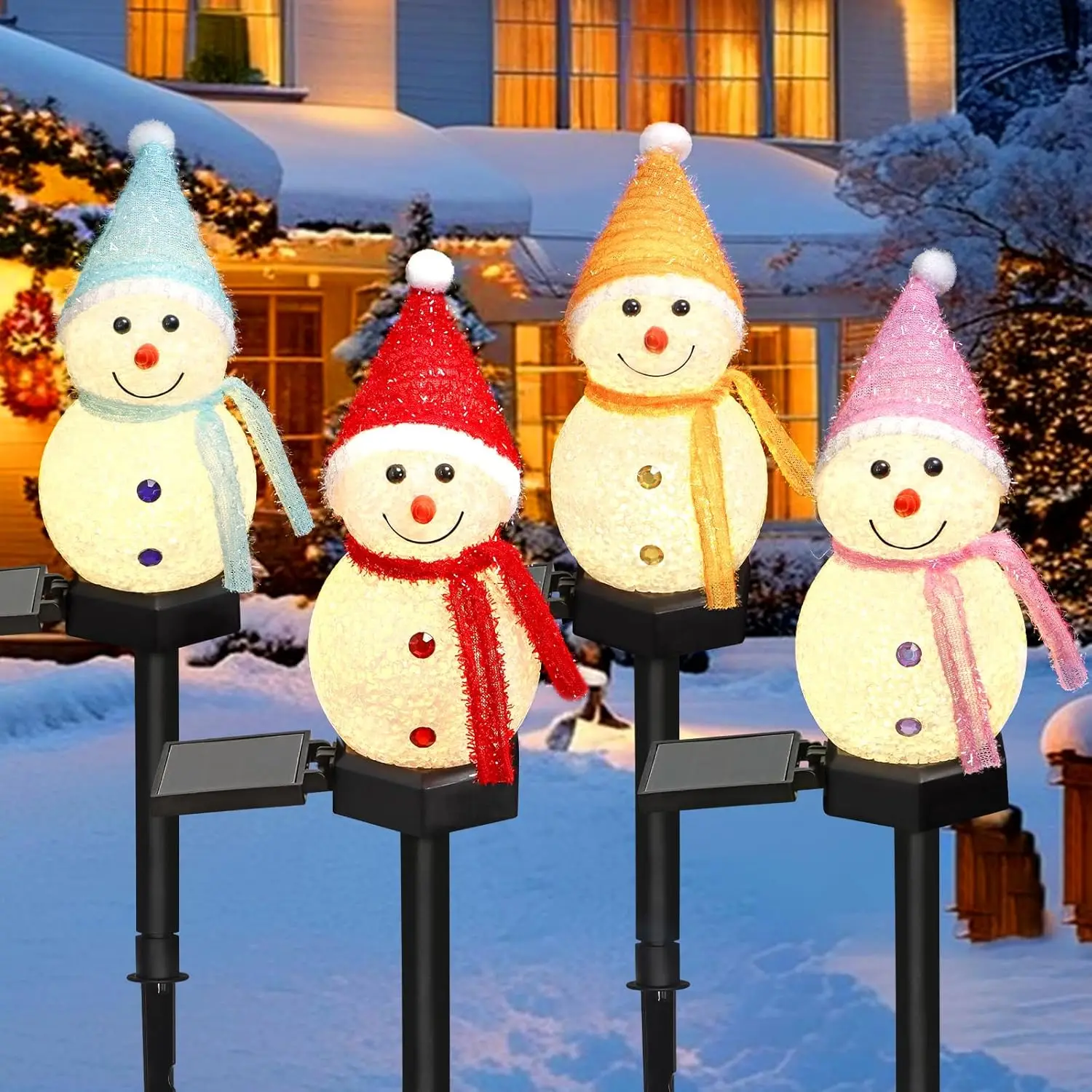 LED ثلج الشمسية مصباح حديقة في - مراجعة Outdoor Power For Xmas Lights وسعره