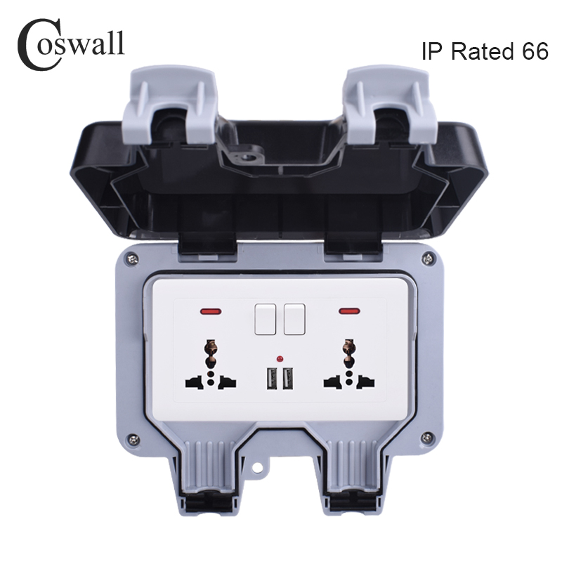 Coswall-مقبس حائط مقاوم للماء  - مراجعة Outdoor Power Outlet Weatherproof وسعره