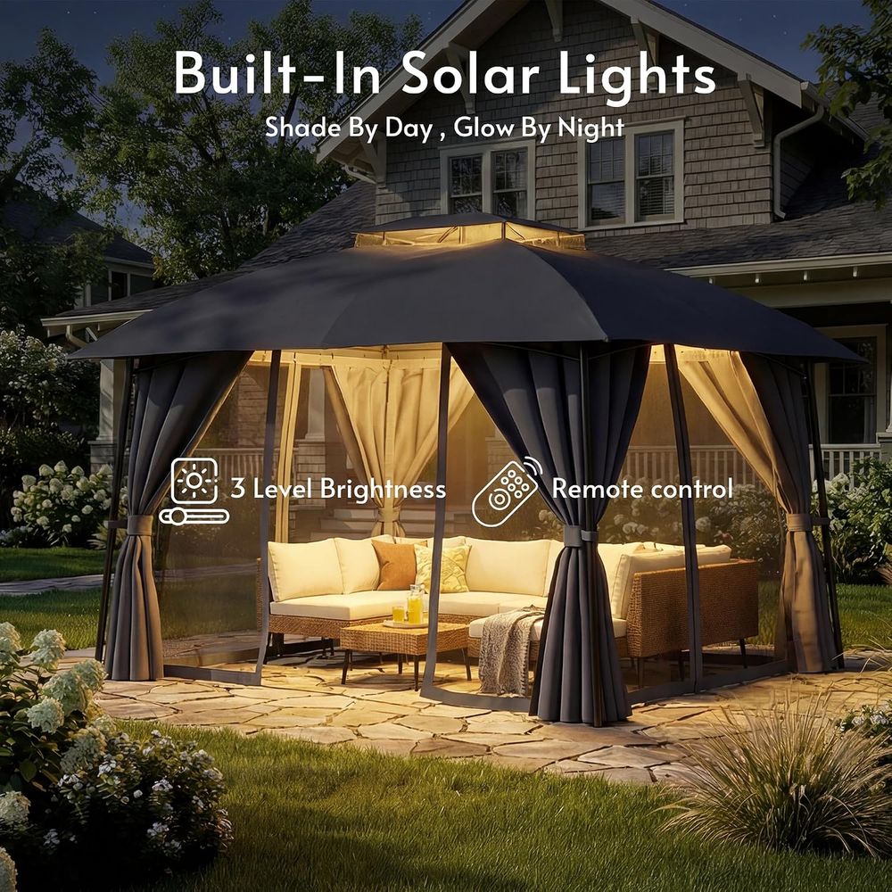 جازيبو خارجي 1012 مع إضاءة LED - مراجعة Outdoor Power For Gazebo وسعره