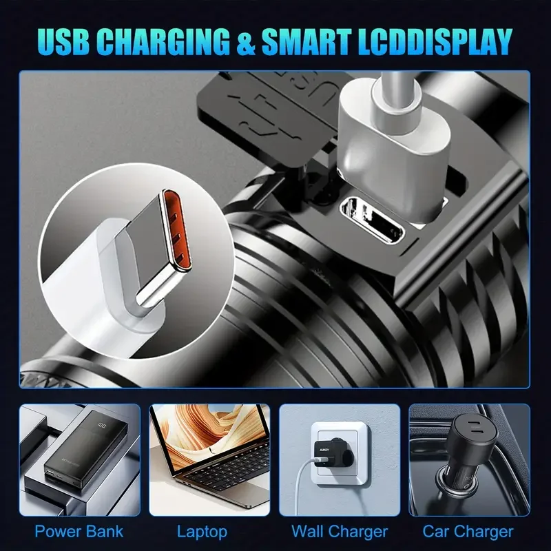 التكتيكية مصباح ليد جيب 2000LM - مراجعة Outdoor Power Usb وسعره