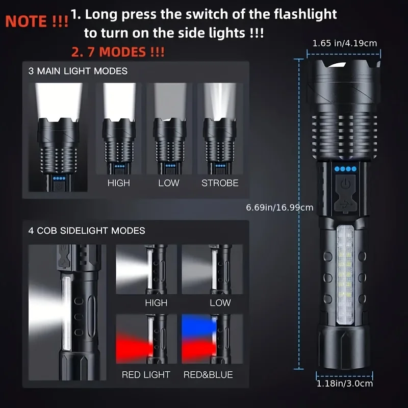 مصباح يدوي LED قوي مع شاشة عرض - مراجعة Outdoor Power Usb وسعره
